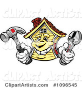 House Mascot Holding Repair Tools