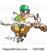 Jockey Man Racing a Horse