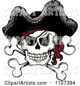 Jolly Roger Pirate Skull and Cross Bones with a Hat