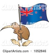 Kiwi Bird with a New Zealand Flag - 2