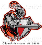 Knight with a Red Cape Shield and Sword