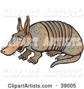 Lazy Brown Armadillo Sitting