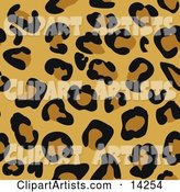 Leopard, Cheetah or Jaguar Animal Print Background with Brown and Tan Rosette Patterns