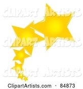 Line of Shooting Yellow Stars