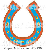 Lucky Blue, Red and Orange Horseshoe