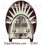 Maroon and White Vintage Radio