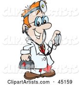 Medical Doctor Carrying a First Aid Bag and Using a Stethoscope