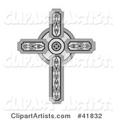 Medieval Christian Cross with Ornate Designs