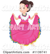 Mexican Folk Dancer Girl in Pink