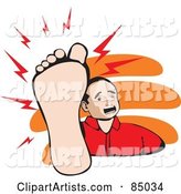 Mexican Man Holding up His Painful Foot