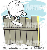 Moodie Character Straddling a Fence