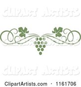 Olive Green Grape Vine and Swirl Page Border