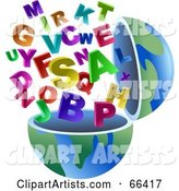Open Globe with Alphabet Letters