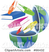 Open Globe with Books