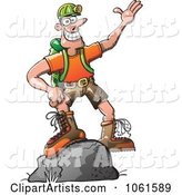 Outdoors Man Standing on a Boulder