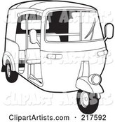 Outlined 3 Wheeler Tuk Tuk