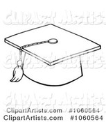 Outlined Graduation Cap and Tassel
