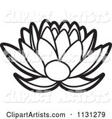 Outlined Lotus Flower