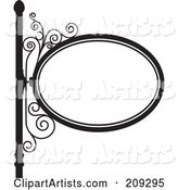 Oval Wrought Iron Storefront Sign - 1