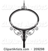 Oval Wrought Iron Storefront Sign - 2