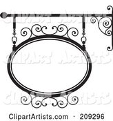 Oval Wrought Iron Storefront Sign - 4