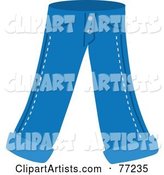 Pair of Blue Jeans with Folded Ankles