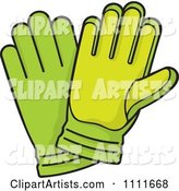 Pair of Green Gardening Gloves