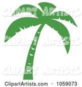 Palm Tree Silhouette in Green