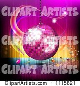 Pink Disco Ball and Music Notes over Gradient 2