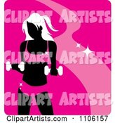 Pink Fitness Avatar with a Woman Working out with Dumbbells