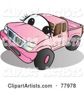 Pink Pickup Truck with a Face