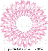 Pink Wreath of Breast Cancer Awareness Ribbons