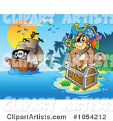 Pirate Monkey on an Island