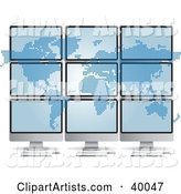 Pixel Atlas Spanned over Nine Computer Monitors