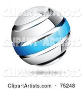 Pre-Made Business Logo of a Shiny White and Blue Globe