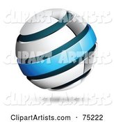 Pre-Made Business Logo of a White and Blue Ring Globe