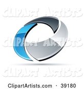 Pre-Made Logo of a Chrome and Blue Circling Ring