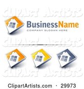 Pre-Made Logos of Large Windows on Home with Space for a Business Name and Company Slogan