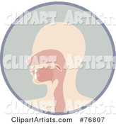 Profiled Human Head, Nasal Passages and Mouth in a Circle
