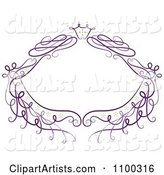 Purple Floral Frame with Sparkles