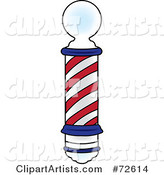 Red and Blue Spiraling Old Fashioned Barbers Pole