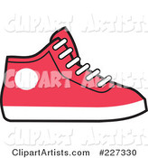 Red and White Hi Top Sneaker