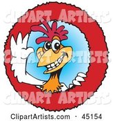 Red and White Rooster Character Logo