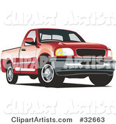 Red Ford F-150 Pickup Truck