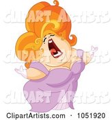 Red Haired Chubby Opera Woman Singing