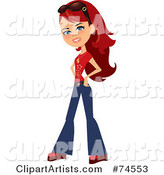 Red Haired Teen Girl in Casual Clothes