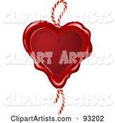 Red Wax Seal Heart with a Rope