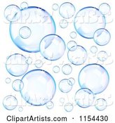 Reflective Blue Soap Bubbles