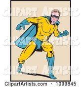 Retro Pop Art Super Hero Man in a Punching Stance