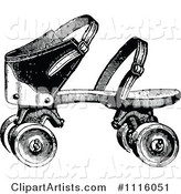 Retro Vintage Black and White Roller Skate